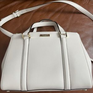 NWT Kate Spade Cream White Top Handle Saffiano Leather Purse Handbag